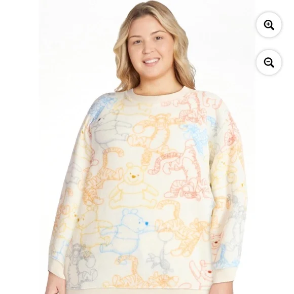 Winnie The Pooh Woman’s Graphic Print Sweatshirt Size XL NWT - Picture 6 of 8